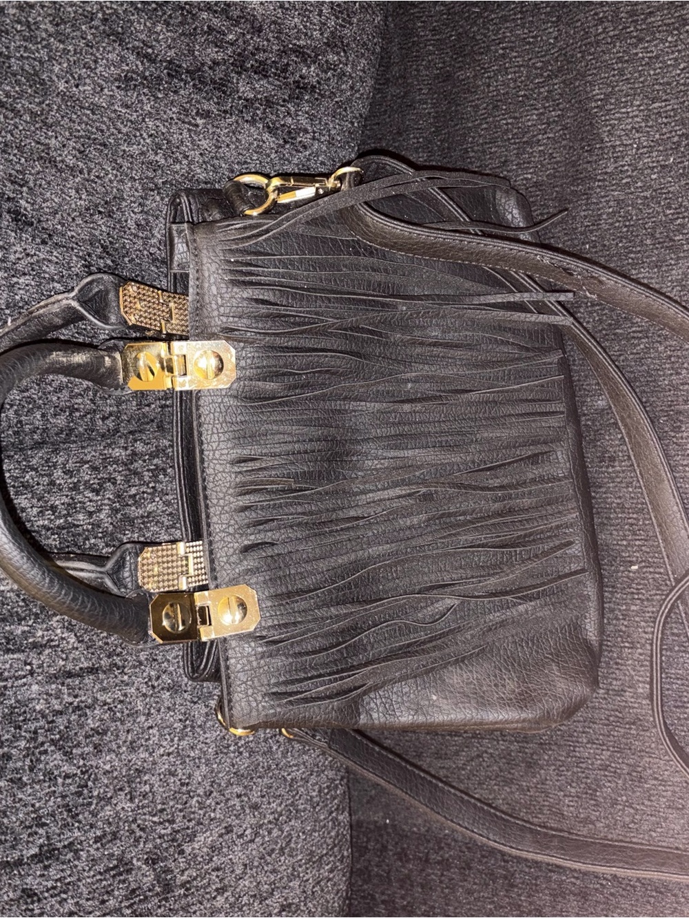 Black Women's Fringe Satchel Handbag